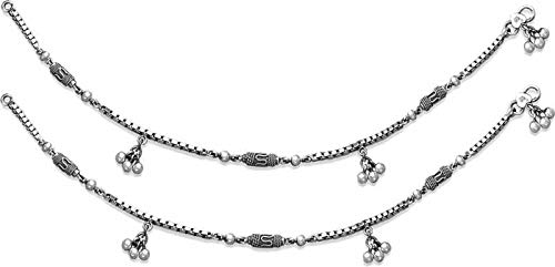 925 Sterling Silver Beaded Anklets for Women