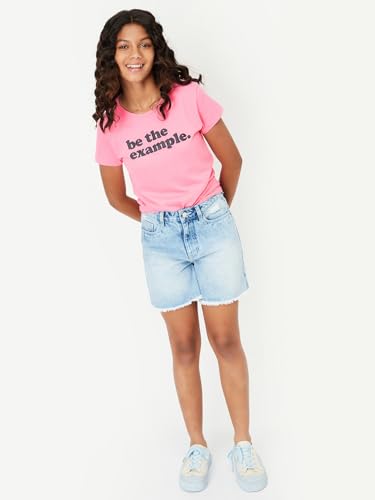 Image of Max Girl's Cotton Regular Fit Graphic Printed T-Shirt - Pack of 3
