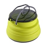 Convenient Use: Built with a 304 stainless steel composite bottom, this camping kettle ensures perfect heat resistant and rapid heat transfer, offering compatibility with both open flames and induction stoves for efficient and dependable outdoor cooking performance