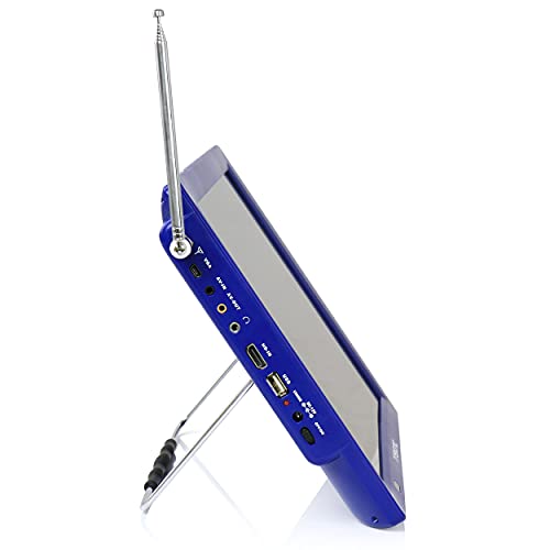 Image of Trexonic Portable Rechargeable 14 Inch LED TV with HDMI, SD /MMC, USB, VGA, AV in /Out and Built-in Digital Tuner, Blue