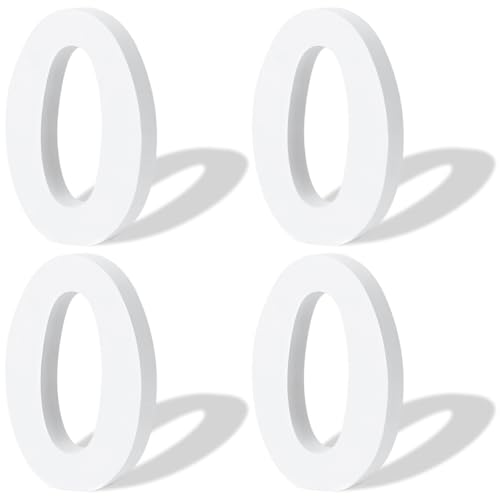 WEBEEDY 4 números de madera blanca de 10 cm, número 0 de madera sin terminar para decoración de pared, figuras de números de madera para diseñar y pintar, para manualidades, hogar, cumpleaños, día de