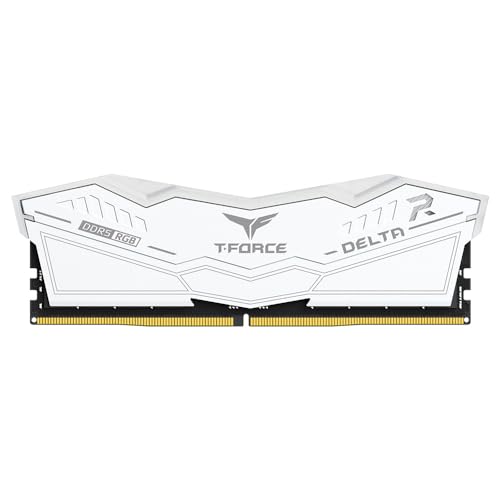 Image of TeamGroup T-Force Delta RGB 16GB 6000MHz (6000MT /s) CL38 White DDR5 Desktop Gaming Memory, Metal Heatsink, ARGB Sync, ECC, XMP 3.0 /Expo, Compatible with Intel /AMD CPU - FF4D516G6000HC38G01