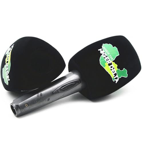 2 Packs Flocked Mic Foam Windscreen Customize Logo for Handheld Interview Microphone Covers 40mm Opening for Universal Microphones (Black)