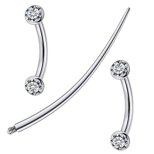 Goerhsjie F136 Titanium 16g 8mm Eyebrow Rook Snug Vertical Labret Lip VCH Snake Frog Eyes Anti Tragus Christina Daith Earrings Ring Bridge Hood Surface Curved Barbell Piercing Jewelry for Women Men