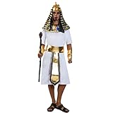 Men Egyptian Pharaoh Costume Cosplay Adult Egyptian King Costumes (white)