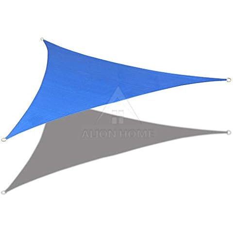 Alion Home 16'5'' x 16'5''x 16'5'' Triangle Waterproof Woven Sun Shade Sail in Vibrant Colors (Royal Blue) Cover