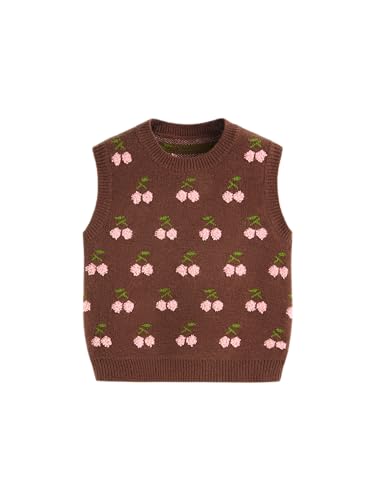 Image of CIDER Sweater Vest Women Sleeveless Cropped Sweaters Cute Graphic Tank Tops Old Money Clothes Fall Outfits