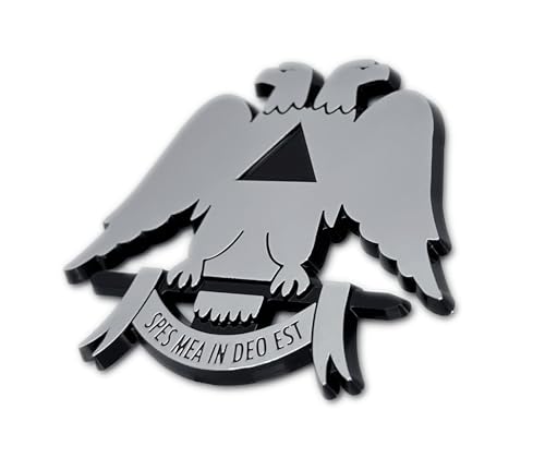 Image of Elektroplate Scottish Rite Double-Headed Eagle OEM Chrome Emblem for Cars, Trucks, and All Auto | Universal Fit at 2.8 inch x 3.1 inch | Weatherproof
