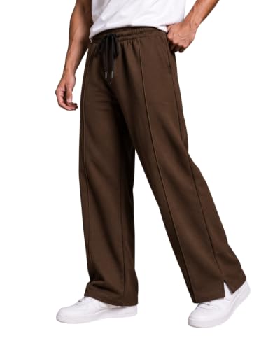 Image of ENDEAVOUR WEAR Men's Baggy Oversized Track Pants | Premium Cotton Rich Fabric | Straight Loose Fit Non-Cuffed | Gym, Streetwear & Casual Comfort Track Pants Lounge Pants
