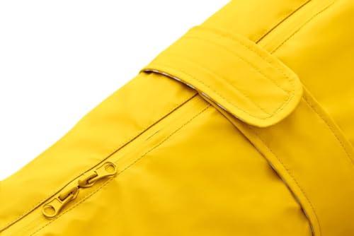 Hunter Hunde-Regenmantel Milford, Farbe: gelb, ergonomische Passform für optimalen Schutz, individuell verstellbar, Reißverschluss für Geschirrträger, pflegeleicht & waschbar bei 30 °C, Größe: 50