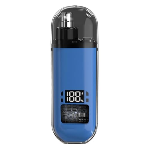 Forbici da barba per peli del naso con comoda ricarica e display digitale trasparente per un facile utilizzo (display blu)