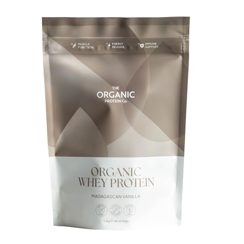 The Organic Protein Co. – Madagascan Vanilla Organic Whey Protein Powder | Additive Free, Undenatured, Bioactive, UPF Free, Emulsifier Free, Primarily Grass Fed, Vegetarian, Gluten Free - 1.2kg