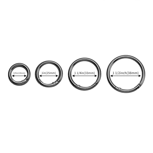 QIUTIMIY 15pcs Trigger Spring O Ring Metal Round Carabiner Clip Snap for Handbag Craft Making,Keyrings Buckle - Image 2