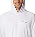 Columbia Mens PFG Terminal Tackle Long Sleeve Fishing Hoodie, White/Nightshade Logo, X-Large