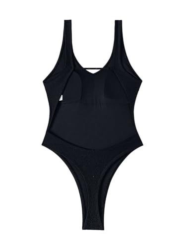 Image of Foxiny Sexy Backless Cheeky High Cut Leg Thong V Neck One Piece Swimsuit