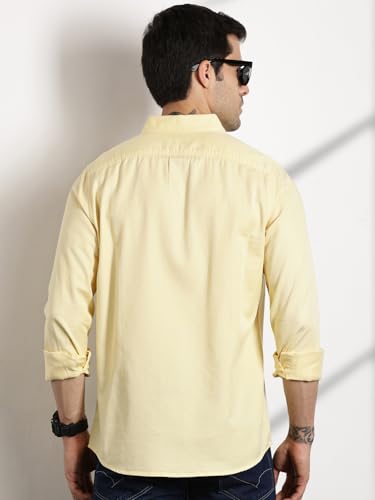 Image of Thomas Scott Men's Cricket Club Collection Classic Regular Fit Twill Shirt | 100% Cotton Long Sleeve Solid Shirt with Button Down Collar (Available in Plus Size)