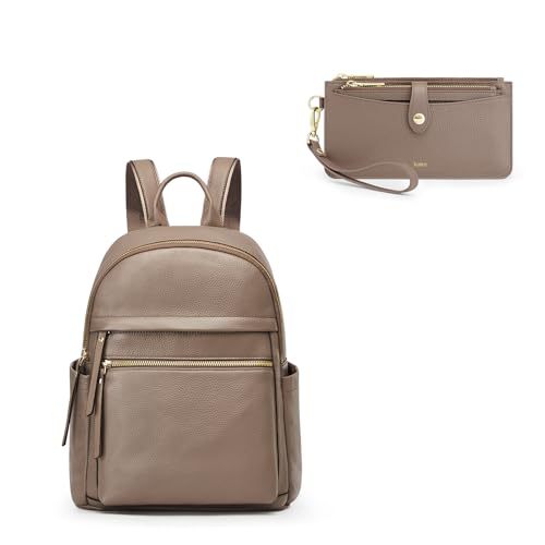 Kattee Women's Leather Backpack Purse Bundle with Women's Small Leather Purse