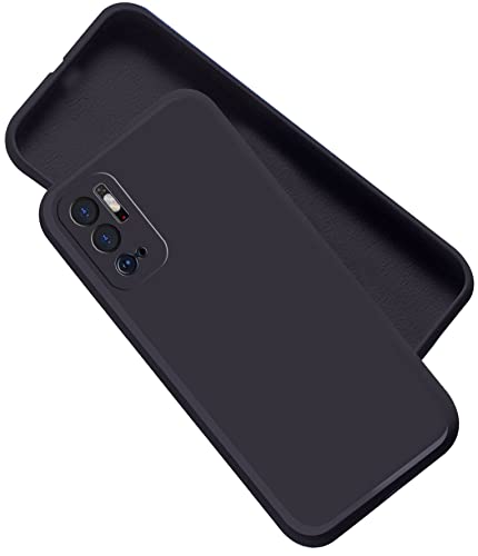 Image of A rtistque Liquid TPU Silicone Matte Shockproof Flexible with Camera Protection Soft Back Cover Case for Xiaomi Redmi Note 10T 5G | Poco M3 Pro 5G - Black