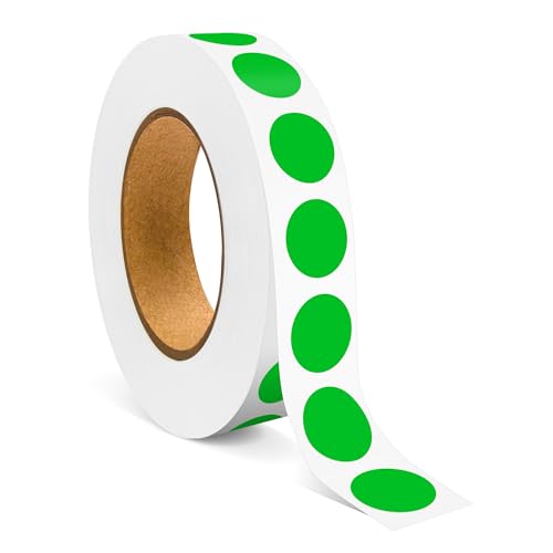 TRTAPE 1/2 Inch Dot Stickers, Green Circle Sticker Label Sticker 1000 Dots