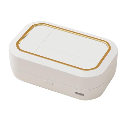 Kontaktlinsen-Reinigungsgerät, tragbarer Kontaktlinsenreiniger mit 4 Zeitmodi, 360°-Hochfrequenzvibration Contact Lens Clean Machine zum Reinigen weicher Linsen, farbiger Kontaktlinsen