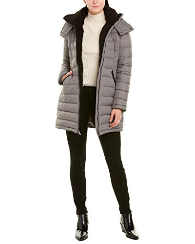 French Connection Women's Jacket Large Puffer Full-Zipped Gray L