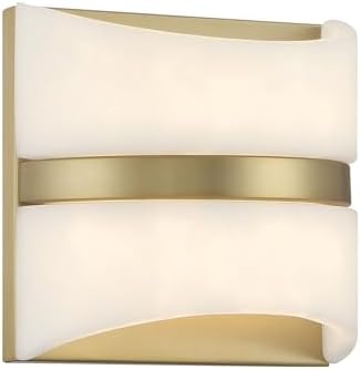 Minka Lavery 821-695-L Velaux LED Wall Sconce, 1-Light, 10 Total Watts, 6.5-in H x 6.5-in W, Soft Brass