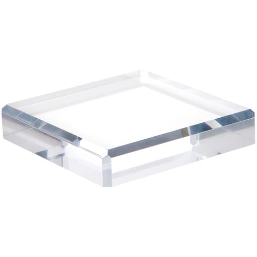 Plymor Clear Polished Acrylic Square Beveled Display Base, 5
