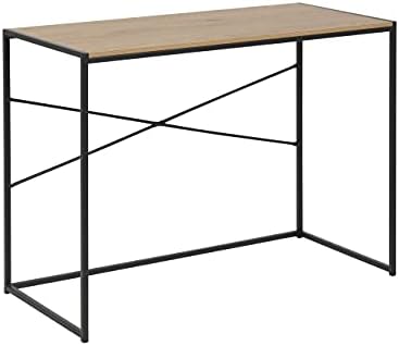 Amazon Brand - Movian Desk, Wild Oak Top and Black Metal Base, 100 x 45 x 75 cm