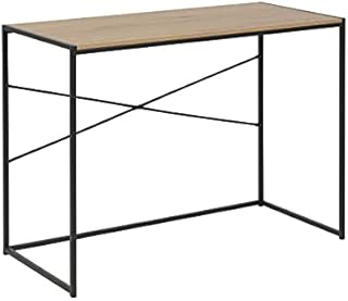 Amazon Brand - Movian Desk, Wild Oak Top and Black Metal Base, 100 x 45 x 75 cm