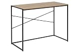 Marque Amazon - Movian Bureau à partie supérieure à la finition chêne sauvage et base en métal noire, 100 x 45 x 75 cm
