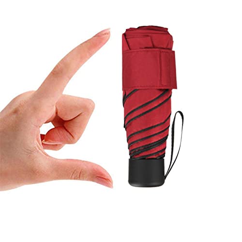 Small Travel Umbrella Light Compact Folded Umbrellas Purse Size For Women Red #TOP1