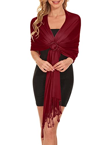 Shawl Wraps for Women Pashmina Shawls and Wraps Shawls and Wraps for Weddings Burgundy Shawl Evening Wraps and Shawls Formal Red Scarf for Women Wedding Shawl Winery