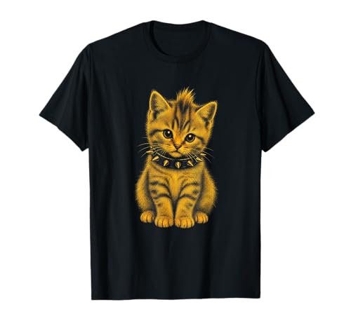 Rocker Cat Punk Metal Rock and Roll Music Rock Cat T-Shirt