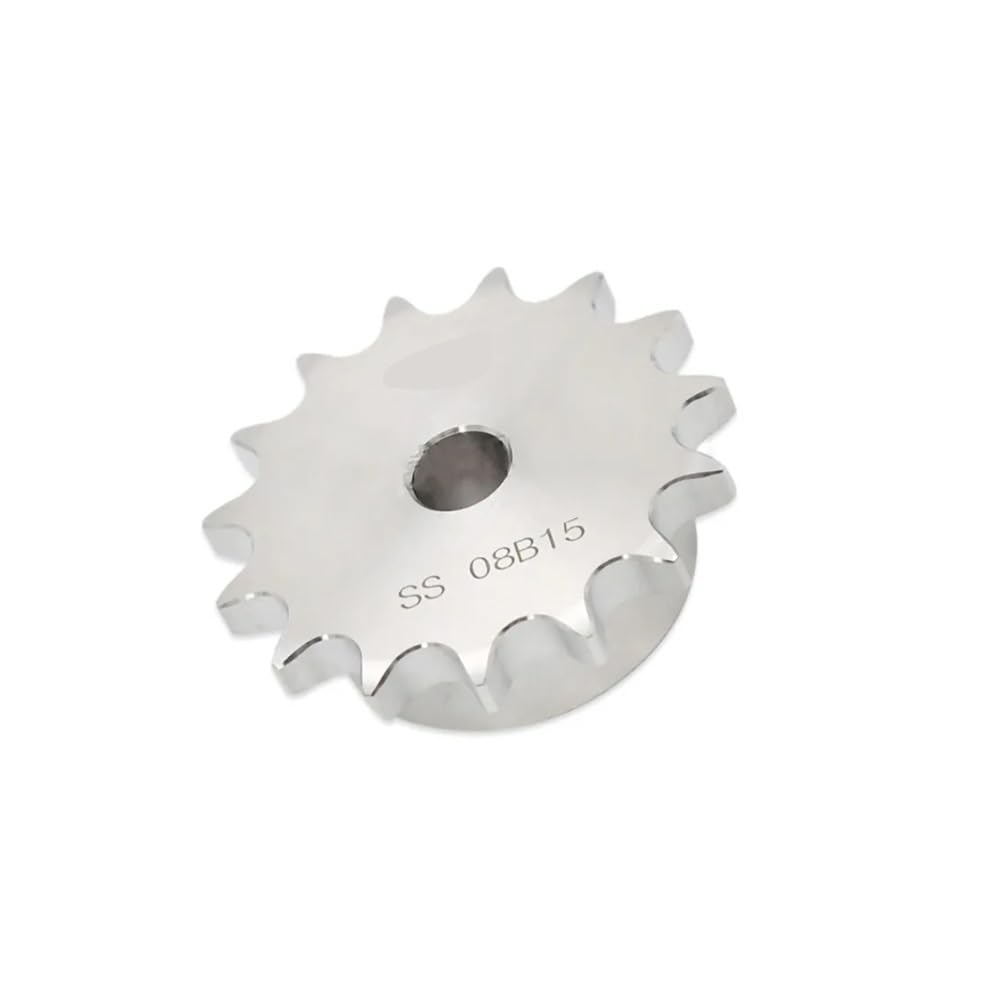 Piñón de cadena de rodillos, Piñón de cadena rodillos acero inoxidable 08B, 10-25 dientes, paso 12,7 mm