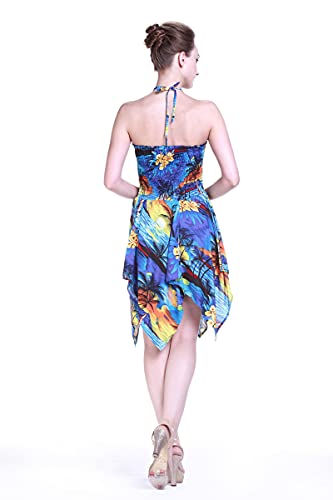 Image of Hawaii Hangover Family Matching Hawaiian Clothes, Sunset Blue | Family matching Hawaiian outfits, Sunset Blue, lightweight rayon, machine washable, tropical print, luaus, cruises