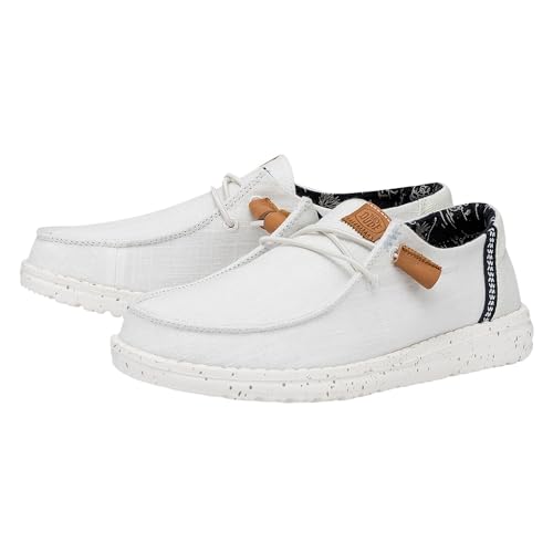 Image of HEYDUDE Women's Wendy Washed Canvas | Women's Shoes | Women's Lace Up Loafers | Comfortable & Light-Weight