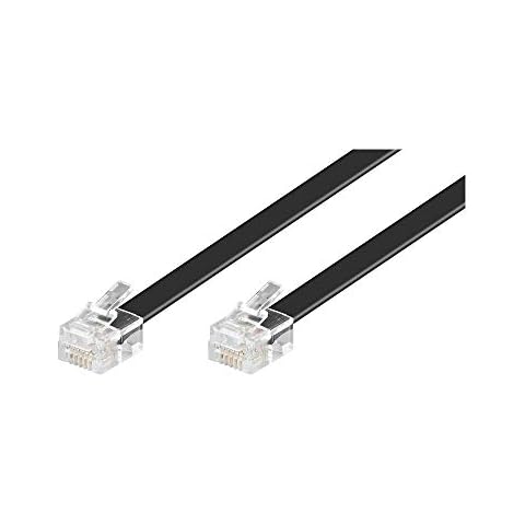 Goobay Western cable bulk, 2xRJ12 modular plug 6 pin 1:1 TEL 6P6C/RJ12 300 BLACK 3m Cover