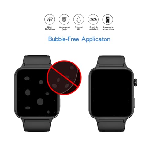 MIHENCE Screen Protector for R30 Pro 1.85 Inch Smartwatch, TPU HD Compatible for Blackview/FeipuQu/IOWODO R30 Pro Smart Watch [Pack of 6]