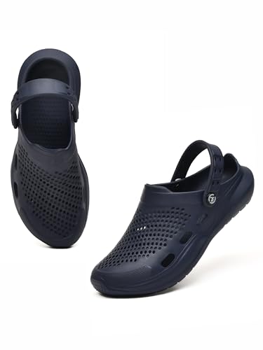 Image of Impakto Men's Clogs | Lightweight & Breathable EVA Waterproof Slip-Ons for Beach, Pool, Walking & Casual Use | Stylish and Skid Resistant with Backstrap | Quick Dry & Soft Cushioned Comfortable Mules