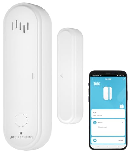 VisorTech Kontaktalarm mit Sirene: 2in1-WLAN-Tür- und Fensteralarm mit Sirene, App und Sprachsteuerung (WLAN-Türsensoren mit 