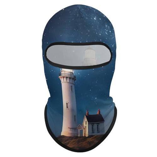 Balaclava Lighthouse Under Starry Night para hombre y mujer, máscara facial transpirable con protección solar, cubre cabeza completa para senderismo, ciclismo, carrera y conducción miniatura 7