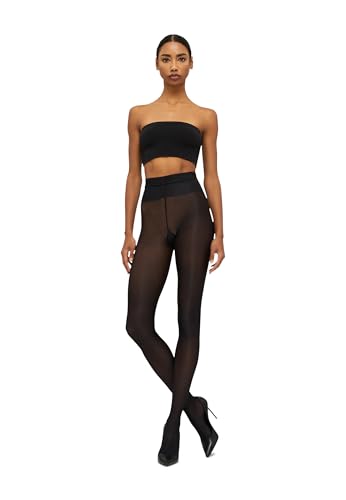 Image of Wolford Neon 40 Denier Tights Pantyhose for Women Semi Sheer Brilliant Shine Soft Logo Waistband Invisible Reinforced Toe