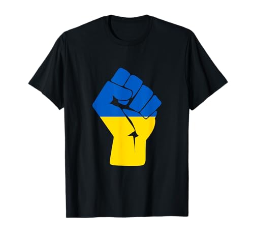 Ukrainian Flag Ukraine Solidarity Raised Fist of Resistance T-Shirt