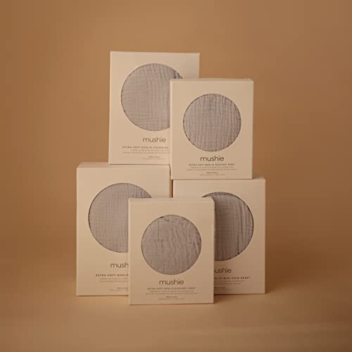 Mushie Extra Soft Muslin Fitted Crib Sheet | 28"X 52" (Baby Blue) #TOP6