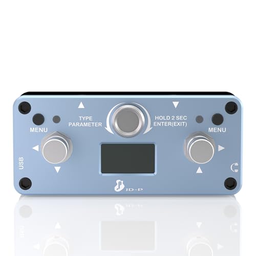 JUSTPRO JD-P Multi-Effects Guitar Pedal Rechargeable with 15 Effects and 16 User Presets Modes True Bypass (Blue)