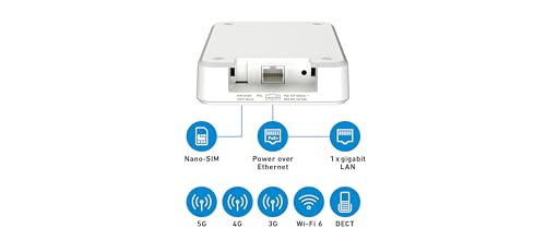FRITZ!Box 6860 5G Edition International – 5G/LTE-router, Wi-Fi 6 tot 3.000 Mbit/s, Power over Ethernet (PoE+), stof- en spatwaterdicht, gratis updates, 5 jaar garantie, Mesh Wi-Fi-functionaliteit - Afbeelding 4