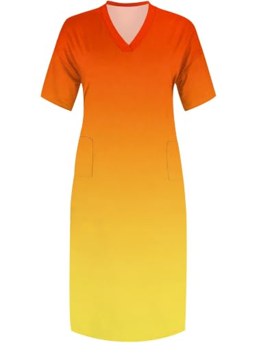 Image of PinkPatty Women's Plus Size Short Sleeve Maxi Dress Casual Loose V Neck Long Dress with Pockets