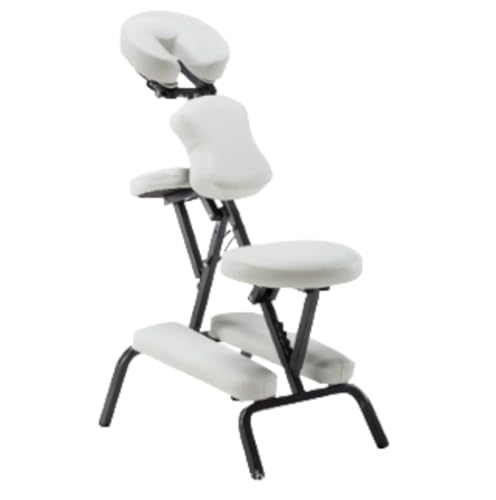 kiwet 折りたたみクマッサージチェア 超 軽量施術台 エステ 整体 ベッドマッサージ台 施術台 施術イス タトゥーチェアヘルスチェアマ (ホワイト)