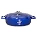 Casseruola Bassa Antiaderente Padella Sauté Con Coperchio | Alluminio | 28 cm (11 pollici) / 4,1 L - Manici rimovibili - Forno a induzione sicuro (Blue)