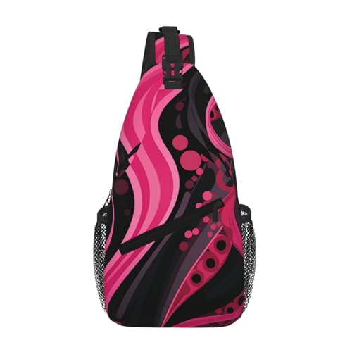 Mochila bandolera cruzada unisex con estampado abstracto